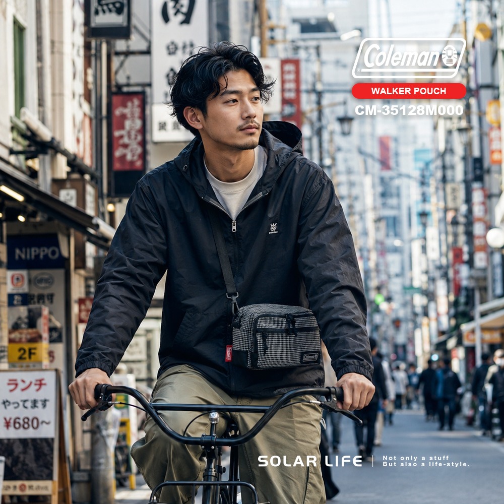 Coleman 健行者兩用小物包 黑格紋 CM-35128.旅行腰包 多功能背包 男生側背包 耐磨尼龍隨身包 斜背小物包-細節圖3
