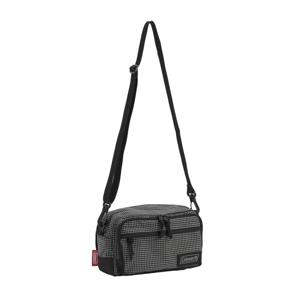 Coleman 健行者兩用小物包 黑格紋 CM-35128.旅行腰包 多功能背包 男生側背包 耐磨尼龍隨身包 斜背小物包-細節圖9