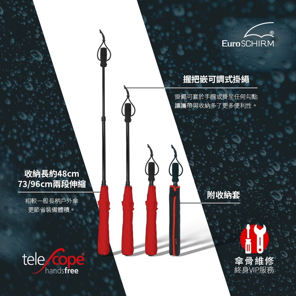 德國EuroSCHIRM  免持健行傘 小.登山雨傘 戶外健行傘 抗強風雨傘 免持雨傘 背包雨傘-細節圖8