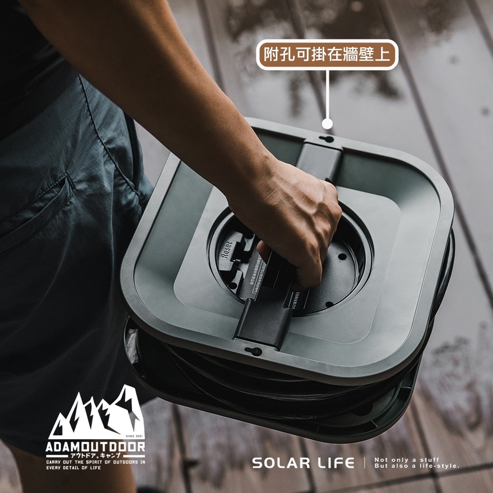 ADAMOUTDOOR 15M3PIN一切四座迴旋輪座動力線.露營動力線 動力線盤 移動電線盤 捲式延長電線 新安規-細節圖3