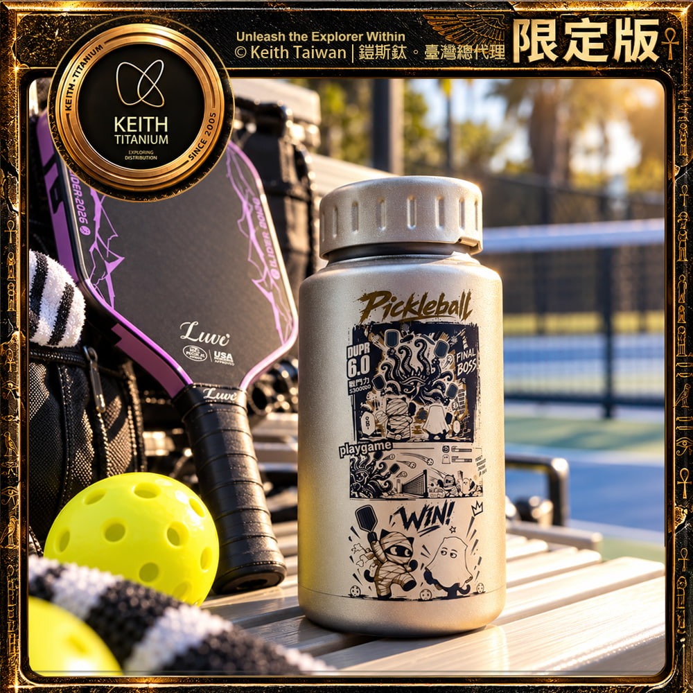 Keith 鎧斯鈦古埃及木乃伊匹克球 Final Boss 鈦運動水壺 900ml.寬口鈦杯 無螺紋鈦壺 旅遊隨身瓶-細節圖2