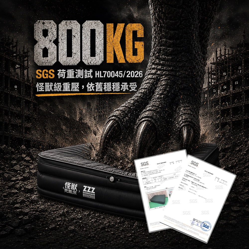 BARRACK09 ZZZ怪獸充氣床.雙人充氣床 露營行軍床 彈絲露營床 充氣床墊 戶外睡眠-細節圖4