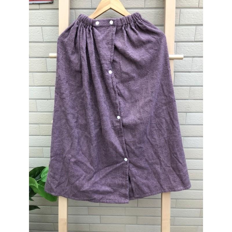 ((偉榮毛巾)) 【平口浴裙】鬆緊帶伸縮彈性大 有扣子方便穿脫  毛巾衣  美容衣-細節圖3