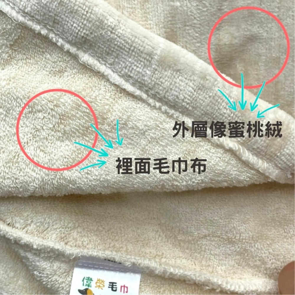 偉榮毛巾｜台灣製=無染色兒童浴袍=－－－連帽超保暖的浴袍=無毒、無化學劑 小孩浴袍 原色浴袍 純棉浴袍 兒童浴袍-細節圖7