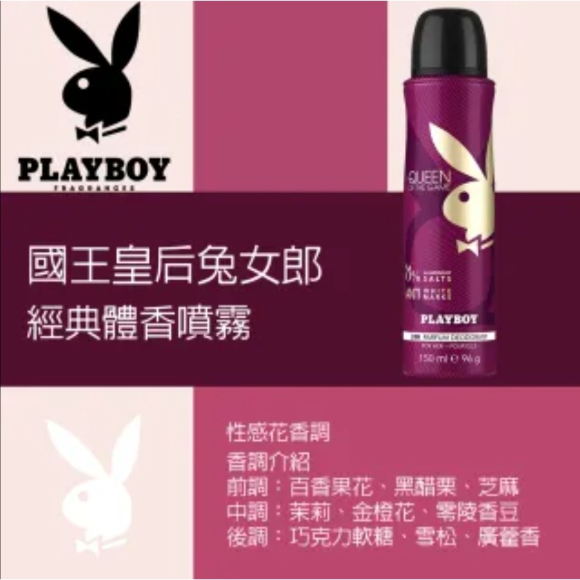 PLAYBOY 國王皇后兔女郎經典體香噴霧 150ml-細節圖2