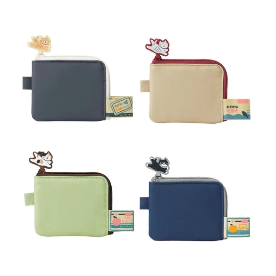 【有好事】景平貓多功能皮夾/  識別證 票卡夾 / 悠遊卡包 / 拉鍊零錢包 -兩色可選｜日貨選物-細節圖2
