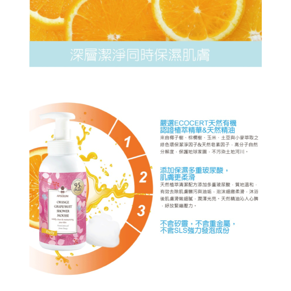【有好事】愛比森 甜橙葡萄柚精油沐浴慕斯 500ml 長效滋潤保濕 沐浴露 潔膚露 ｜官方授權-細節圖5