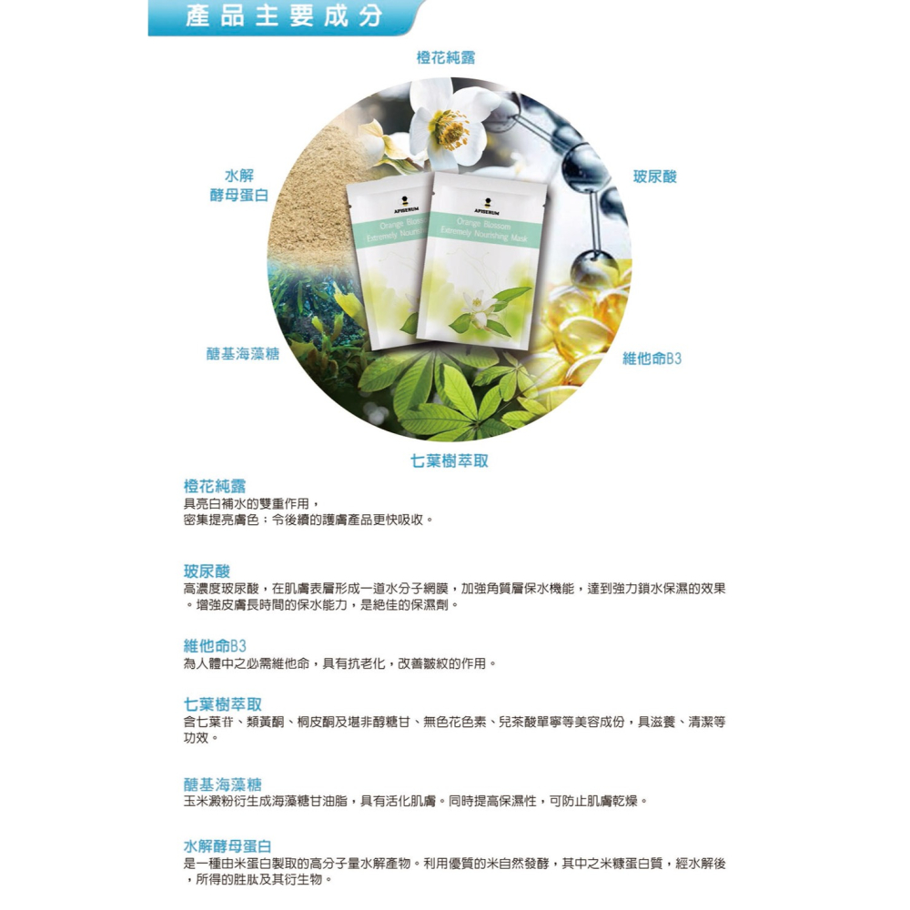 【有好事】 愛比森 橙花極潤面膜 6片/盒 保濕水嫩 敏感肌適用 ｜官方授權-細節圖5