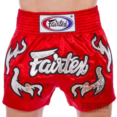 【畢斯特】Fairtex Muay short 泰拳褲 運動短褲 泰拳 踢拳 美版 大尺碼 紅色 M 現貨