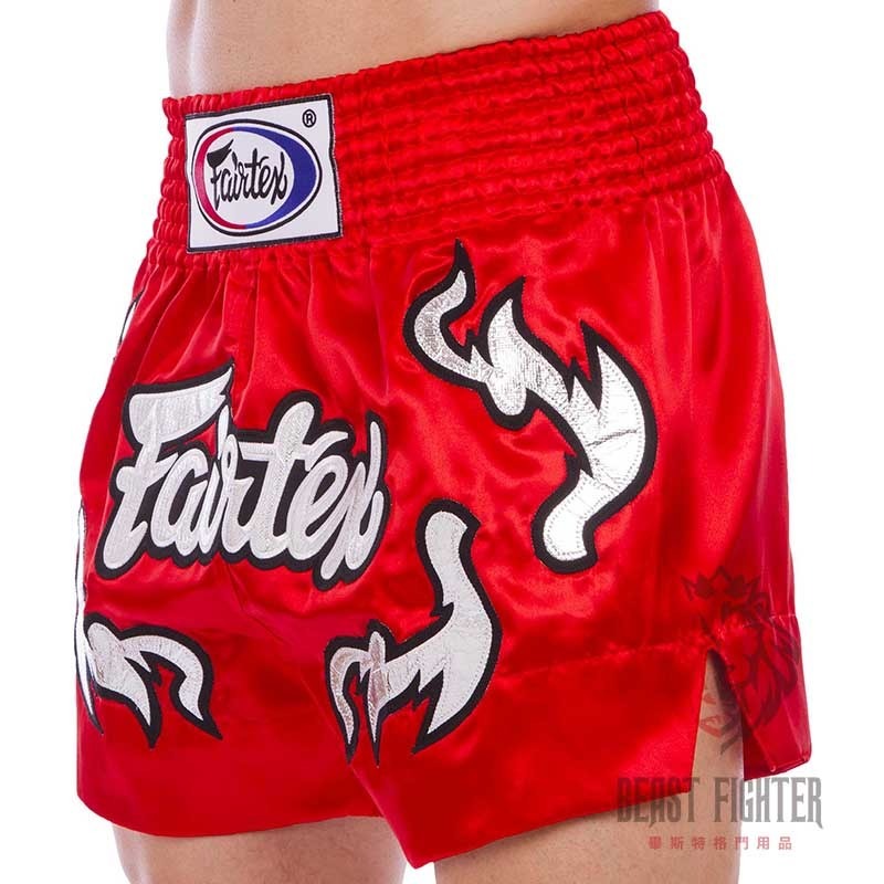 【畢斯特】Fairtex Muay short 泰拳褲 運動短褲 泰拳 踢拳 美版 大尺碼 紅色 M 現貨-細節圖2