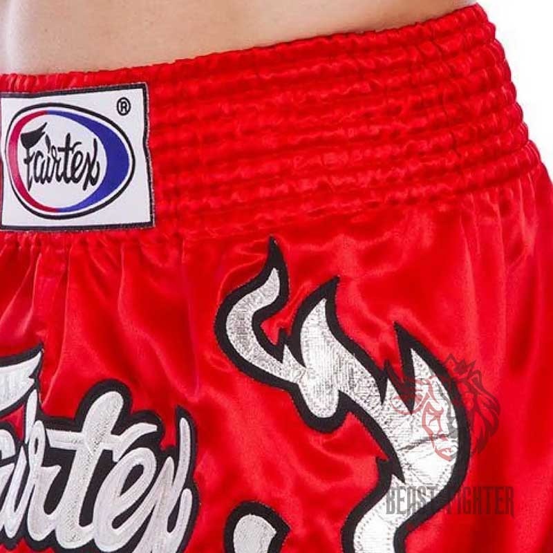 【畢斯特】Fairtex Muay short 泰拳褲 運動短褲 泰拳 踢拳 美版 大尺碼 紅色 M 現貨-細節圖3