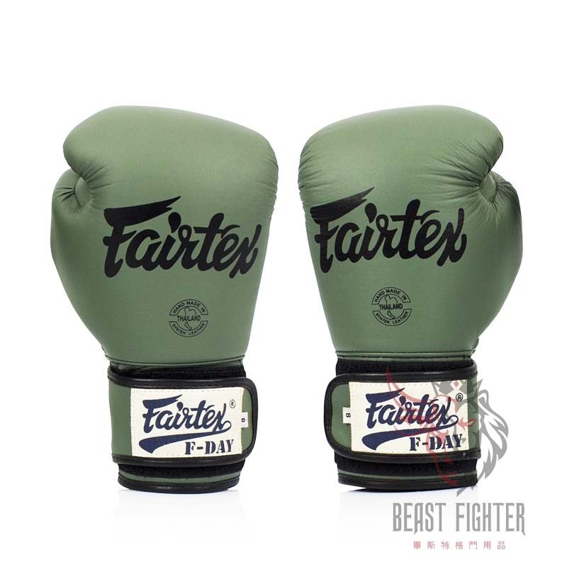 【畢斯特】Fairtex F-Day 經典軍綠 限定款 拳擊手套 泰拳 踢拳 拳套 16oz 現貨-細節圖2