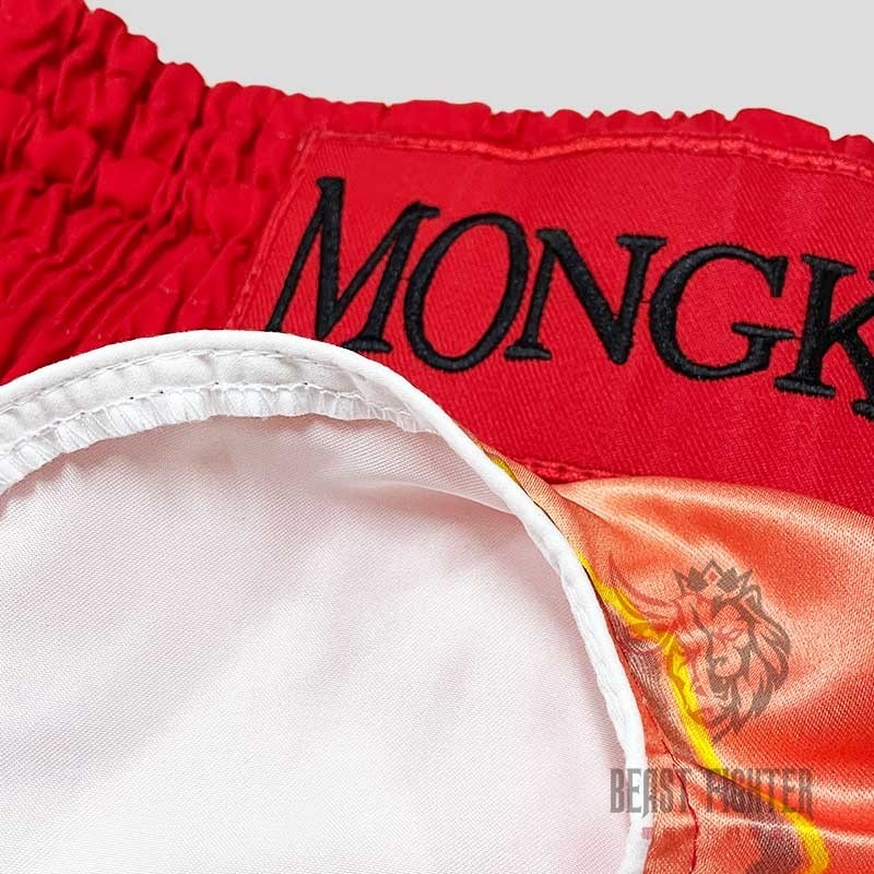 【畢斯特】MONGKOL 泰國進口 漸層色系 亮紅 焰火紅 紅色 泰拳褲 運動短褲 踢拳 拳擊 L 現貨-細節圖4