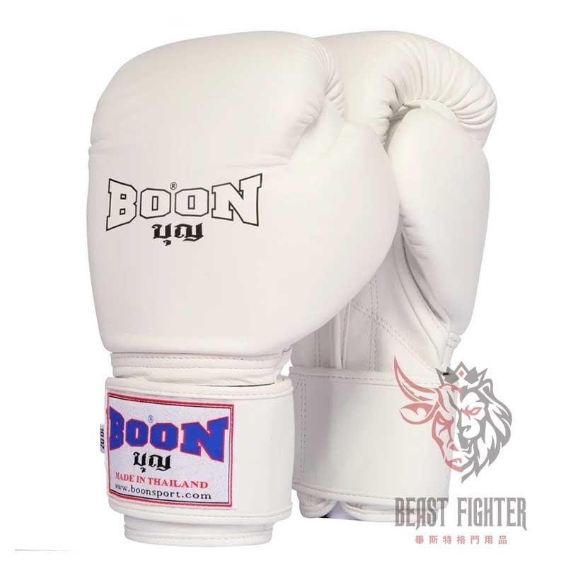 【畢斯特】Boon 經典款 素色 12oz 16oz 現貨 白色 真皮 拳擊手套 泰拳 踢拳 拳套-細節圖2