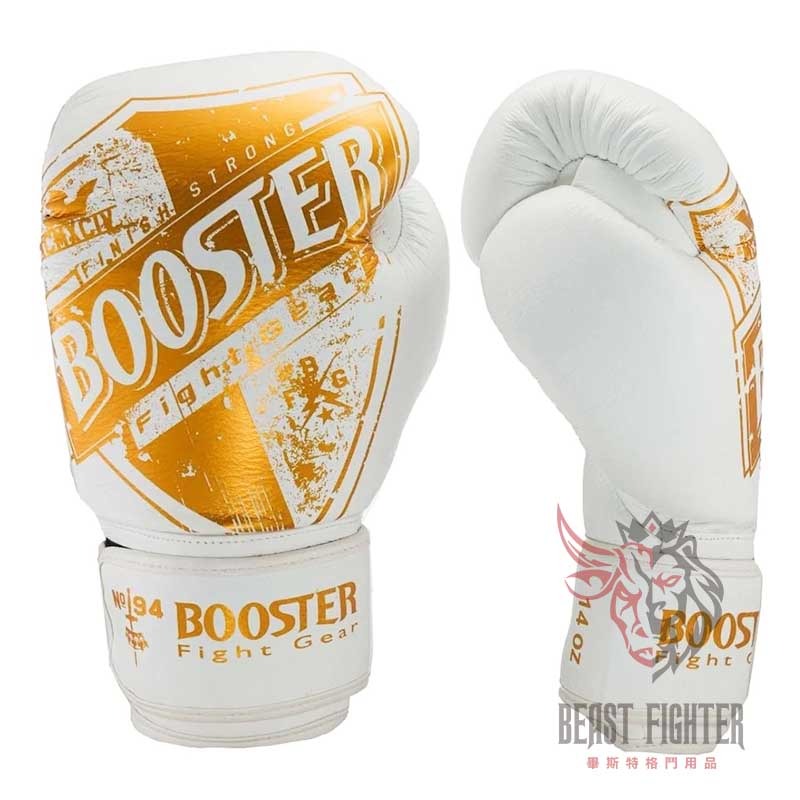 【畢斯特】Booster 黃金盾 12oz 現貨 白金 真皮 拳擊手套 拳套 泰拳 踢拳 有氧拳擊-細節圖2