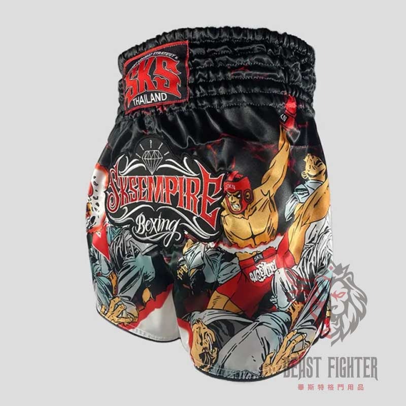 【畢斯特】SKSEMPIRE SKS 煉獄系列 L / XL 現貨 泰拳勇士 泰拳褲 泰拳 踢拳 運動短褲-細節圖2