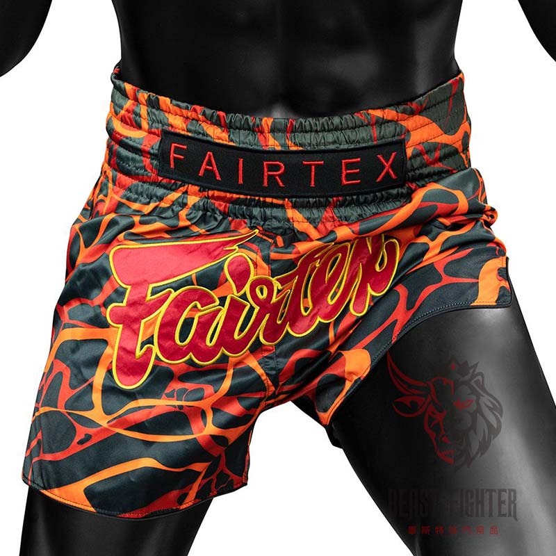 【畢斯特】Fairtex 新款 岩漿 Magma XL 現貨 紅色 泰拳褲 運動短褲 拳擊 踢拳 泰拳-細節圖3