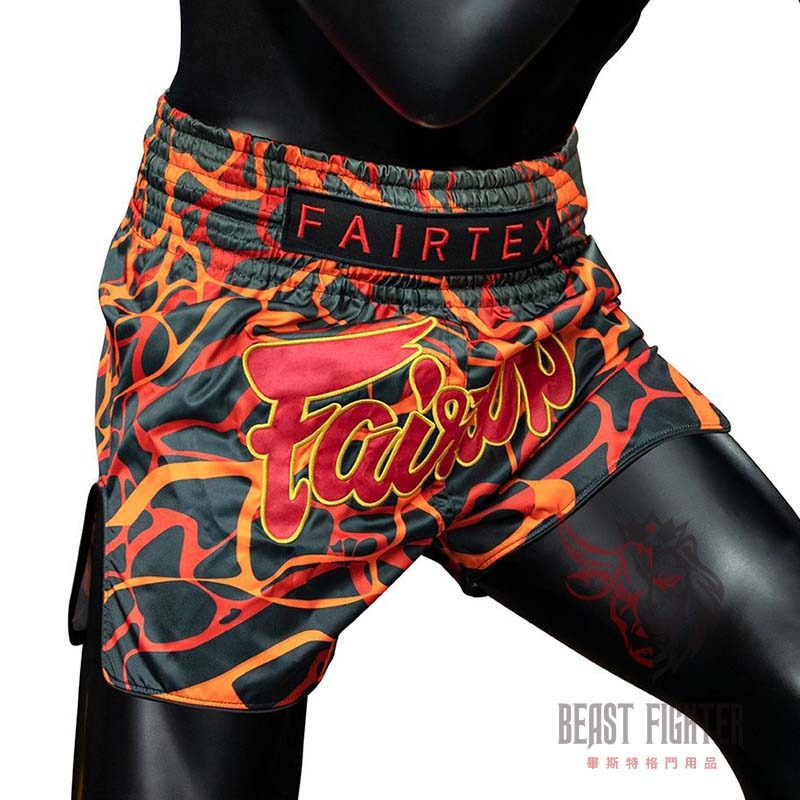 【畢斯特】Fairtex 新款 岩漿 Magma XL 現貨 紅色 泰拳褲 運動短褲 拳擊 踢拳 泰拳-細節圖4