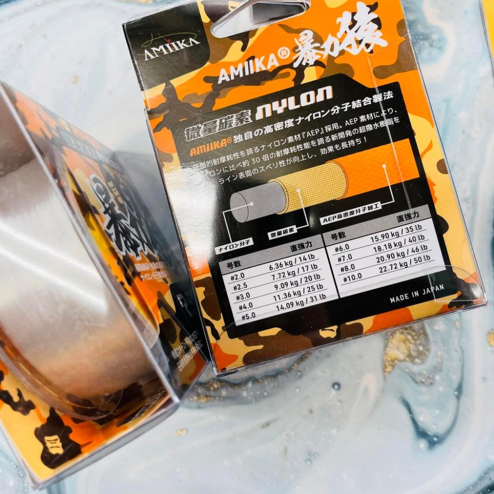 AMIKA 暴力猿 微量碳素 超耐磨 NYLON 尼龍線 250M #2.5~#6.0 日本原裝進口-細節圖2