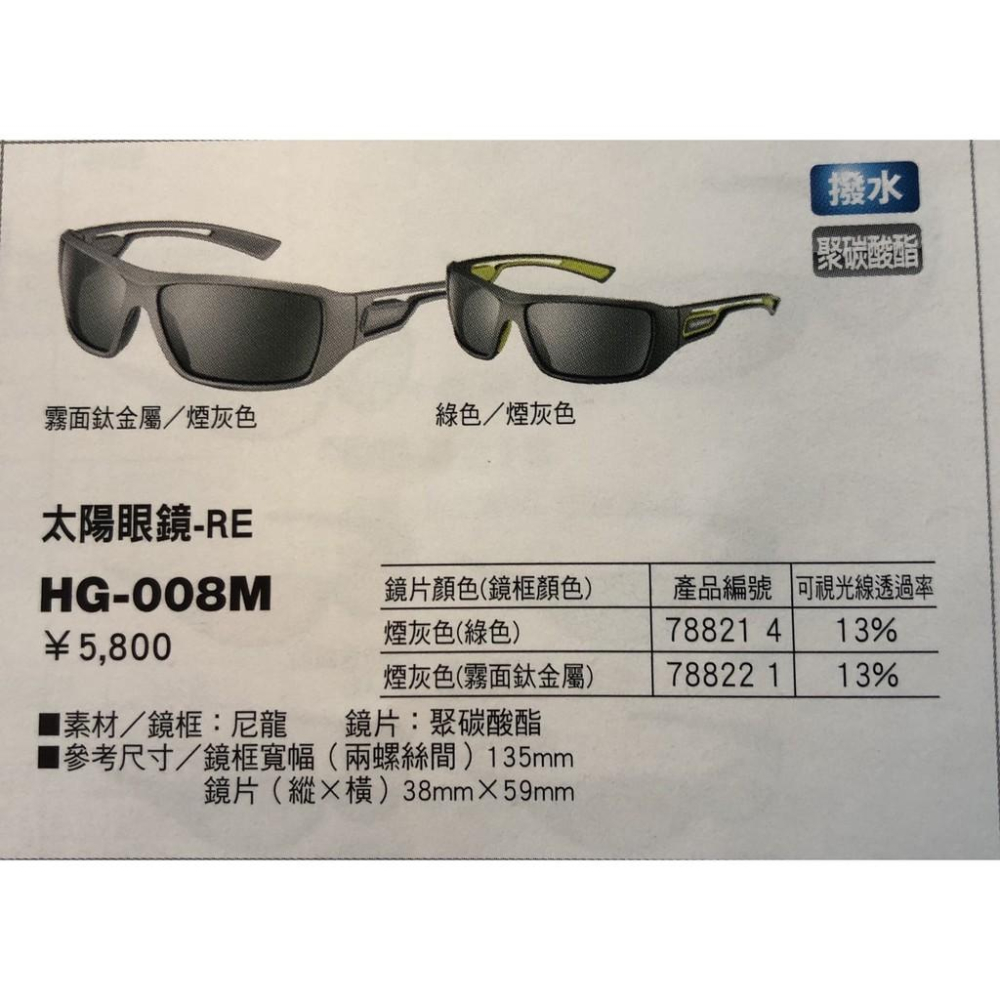 SHIMANO HG-008M 太陽眼鏡 偏光鏡 釣魚專用眼鏡 綠框 現貨-細節圖4