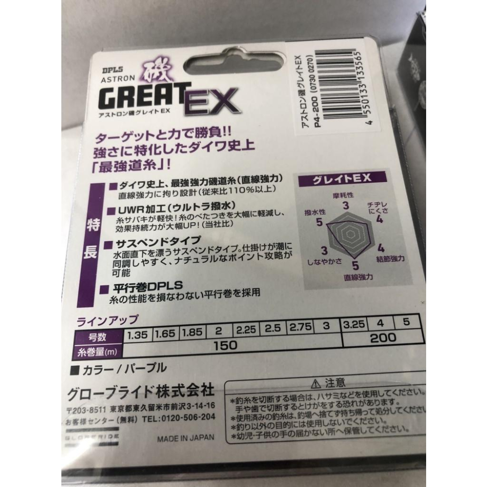 DAIWA ASTRON ISO GREAT EX 紫色磯釣母線 史上最強 日本原裝進口-細節圖3