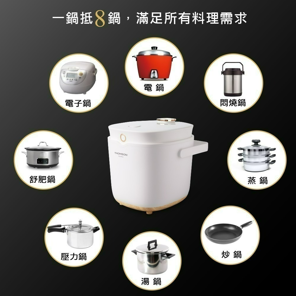 現貨公司貨保固✨【THOMSON 微電腦舒肥陶瓷萬用鍋 TM-SAP02】法國智能溫控微電鍋 SGS合格-細節圖4