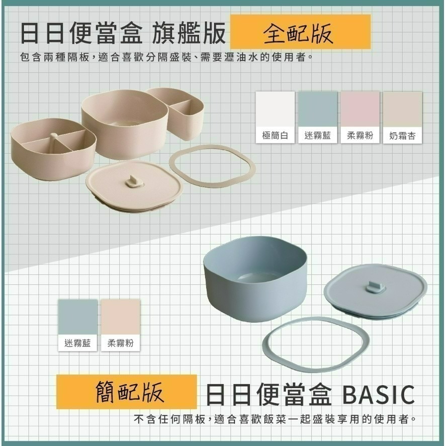 現貨快速出貨✨【ZING心穎良品 日日便當盒 全配 簡配】可微波 可蒸煮 耐酸鹼 台灣製造 便當 公司貨 餐盒-細節圖2