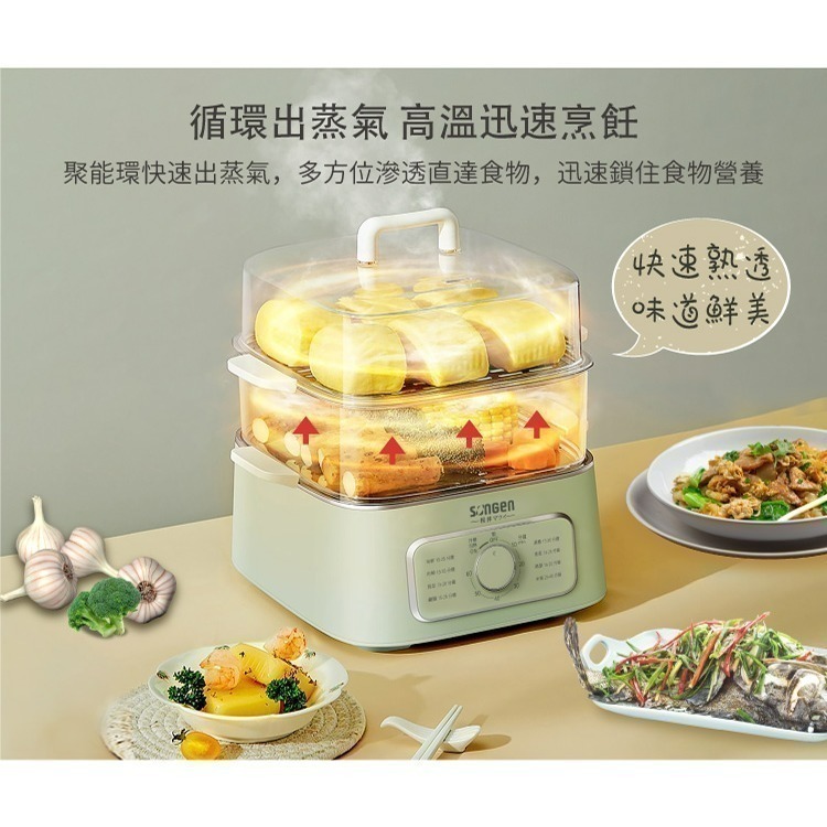 現貨公司貨保固【SONGEN 松井 多功能 雙層蒸煮鍋 SG-1011MS】蒸鍋 電鍋 美食鍋 電煮鍋 料理鍋-細節圖4