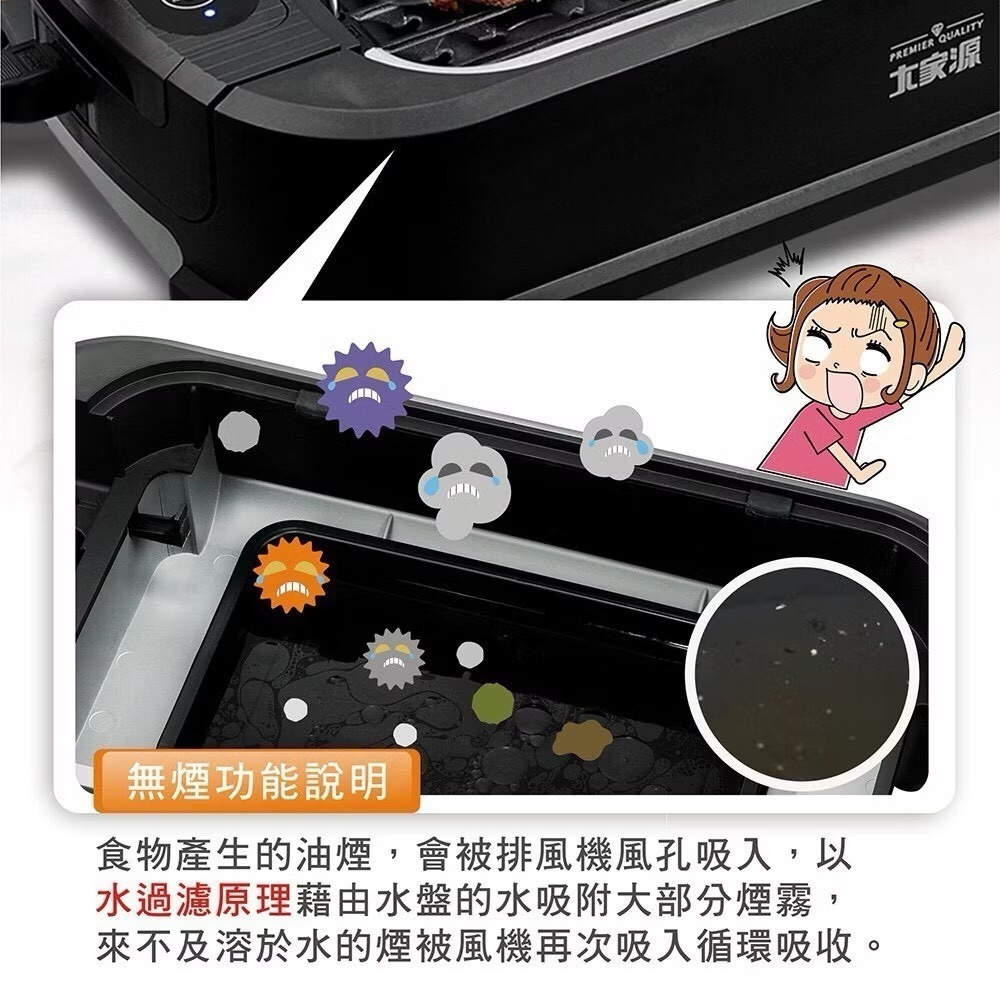 現貨免運公司貨保固🏆【大家源 排煙油切燒烤爐 TCY-371501】無煙 無油 燒烤 烤肉 牛排 中秋 附發票-細節圖4