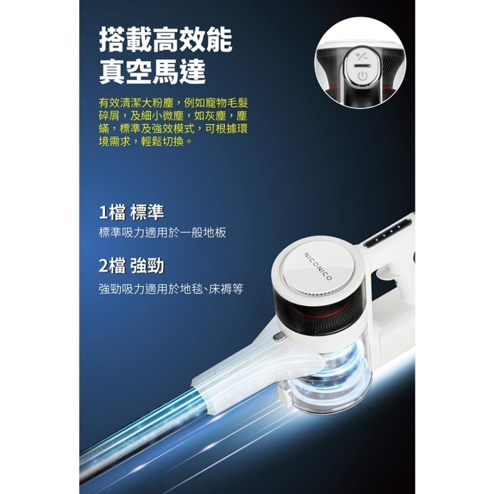 附充電收納架✨免運【NICONICO 新一代強力旋風無線吸塵器 NI-L2004】無線 手持 原廠直送-細節圖3