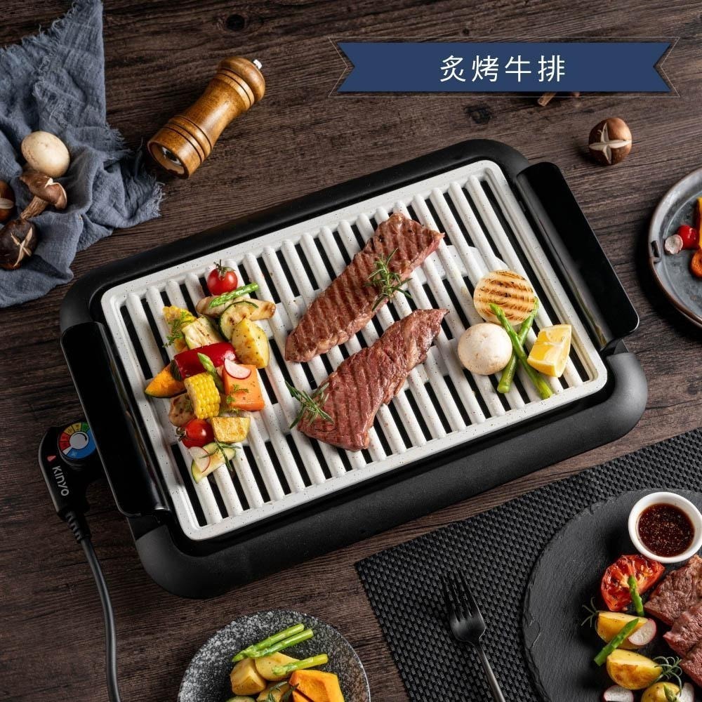 公司貨保固✨【KINYO 麥飯石電烤盤 BP-35】 無煙燒烤 電烤盤 BBQ 不沾烤盤 公司貨附發票 快速出貨-細節圖9