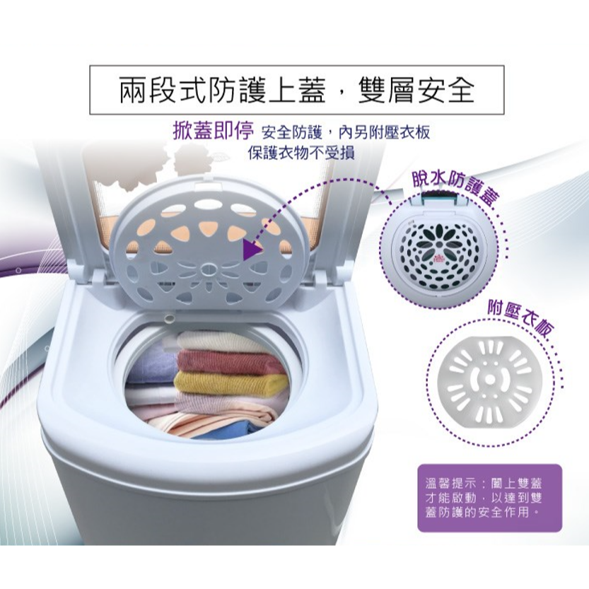 免運公司貨保固✨原廠直送【ZANWA晶華 高速靜音脫水機 10KG ZW-T58】滾筒 乾衣 脫水 洗衣 宿舍 公寓-細節圖6