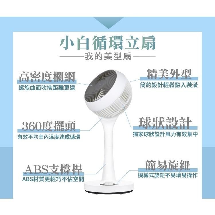 現貨免運公司貨保固✨【NICONICO 小白陀螺立扇 NI-GS902】 一代熱銷款 空氣循環 360度 空氣對流 立扇-細節圖2