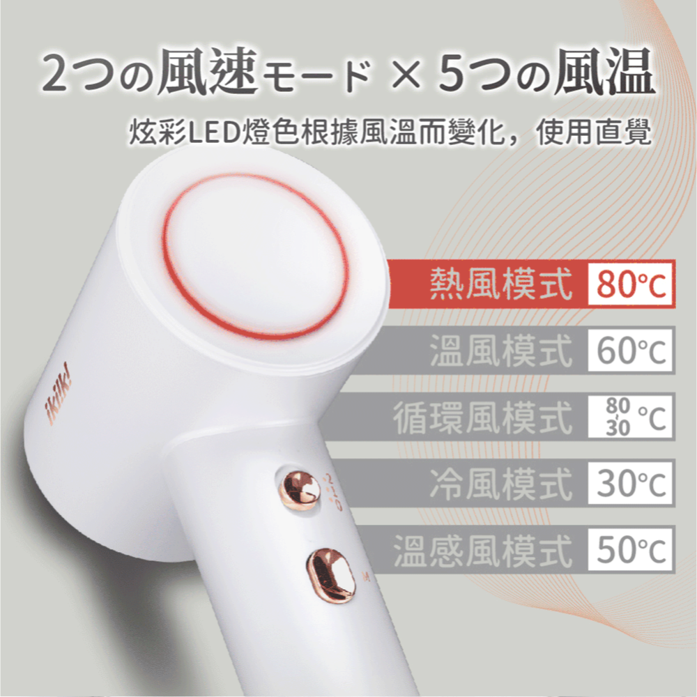 現貨免運公司貨保固✨【ikiiki伊崎 炫彩高速吹風機 IK-HD5002 IK-HD5003】負離子 速乾 贈烘罩-細節圖4