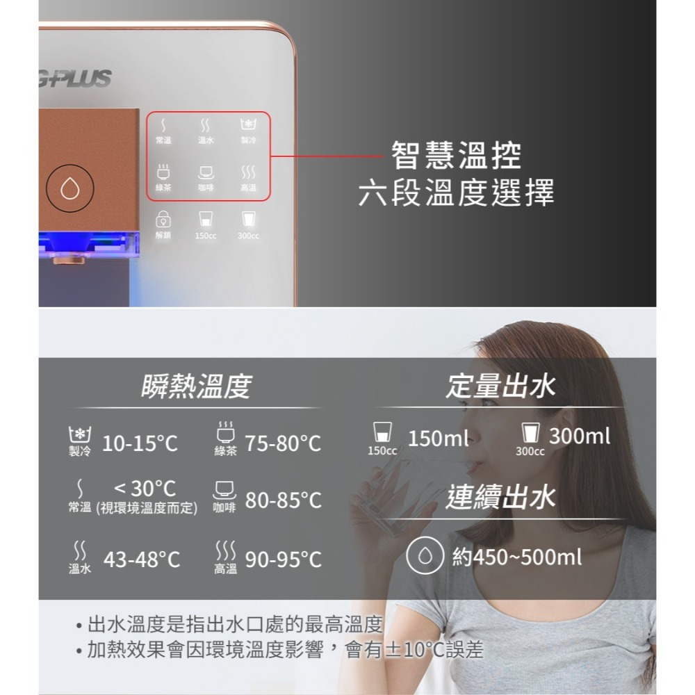 快速出貨✨免運【G-PLUS 尊爵版 純喝水RO濾淨瞬熱開飲機 GP-W02HR+】免安裝 過濾 SGS檢驗 省電-細節圖5
