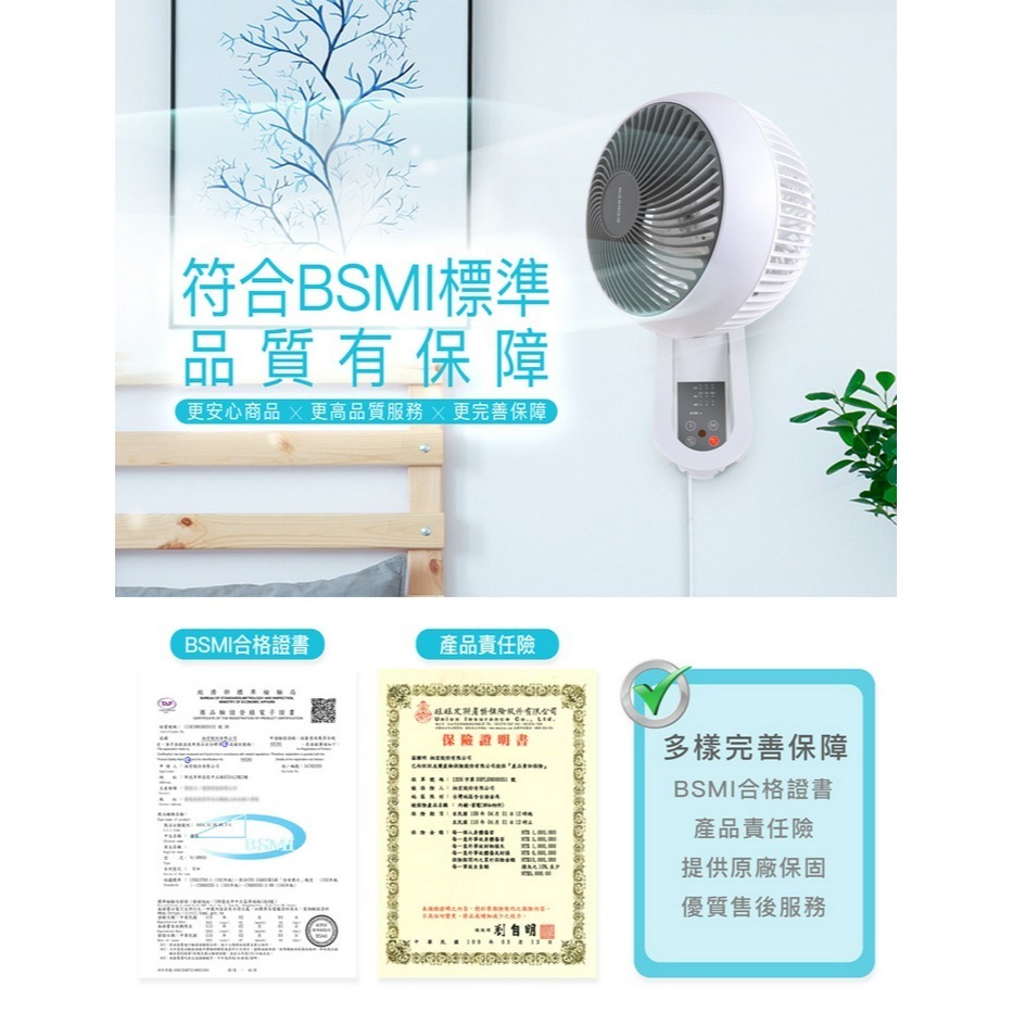 現貨免運公司貨保固✨【NICONICO 360°微電腦9吋遙控循環壁扇 NI-EW935】壁掛扇 循環扇 附遙控器-細節圖2