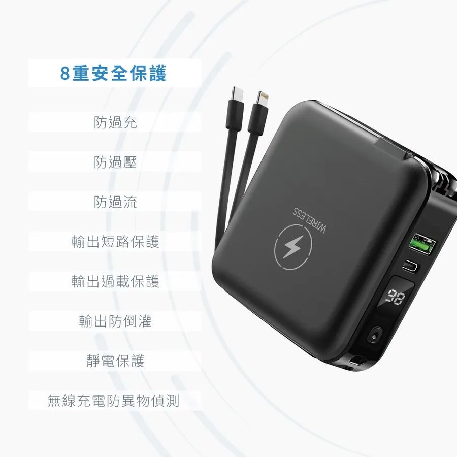 公司貨保固✨免運【KINYO 12000mAh 七合一雙線夾心萬用充 KPB-2650】行動電源 充電 手機 蘋果 三星-細節圖10