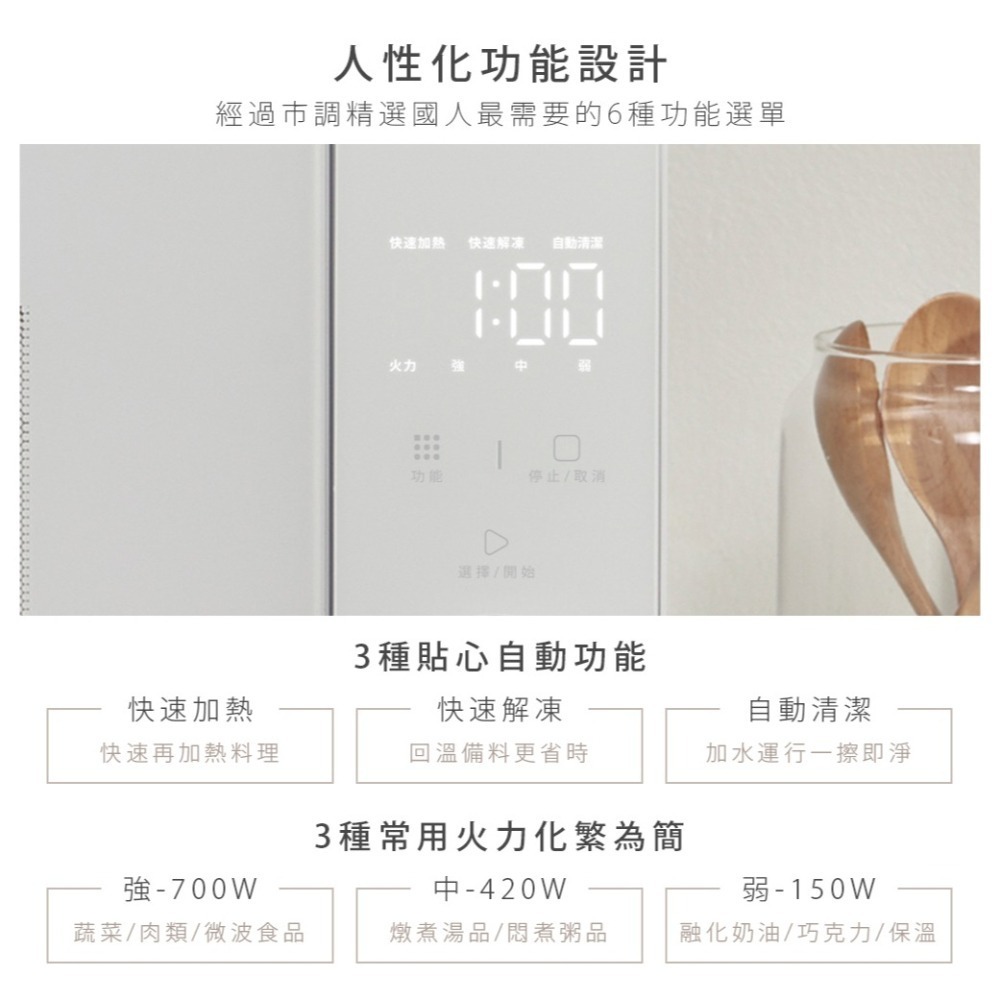 現貨公司貨保固免運【ARTISAN 20L微電腦平台式微波爐 MW2003】平面式 好清潔 觸控面板 無轉盤 解凍-細節圖9