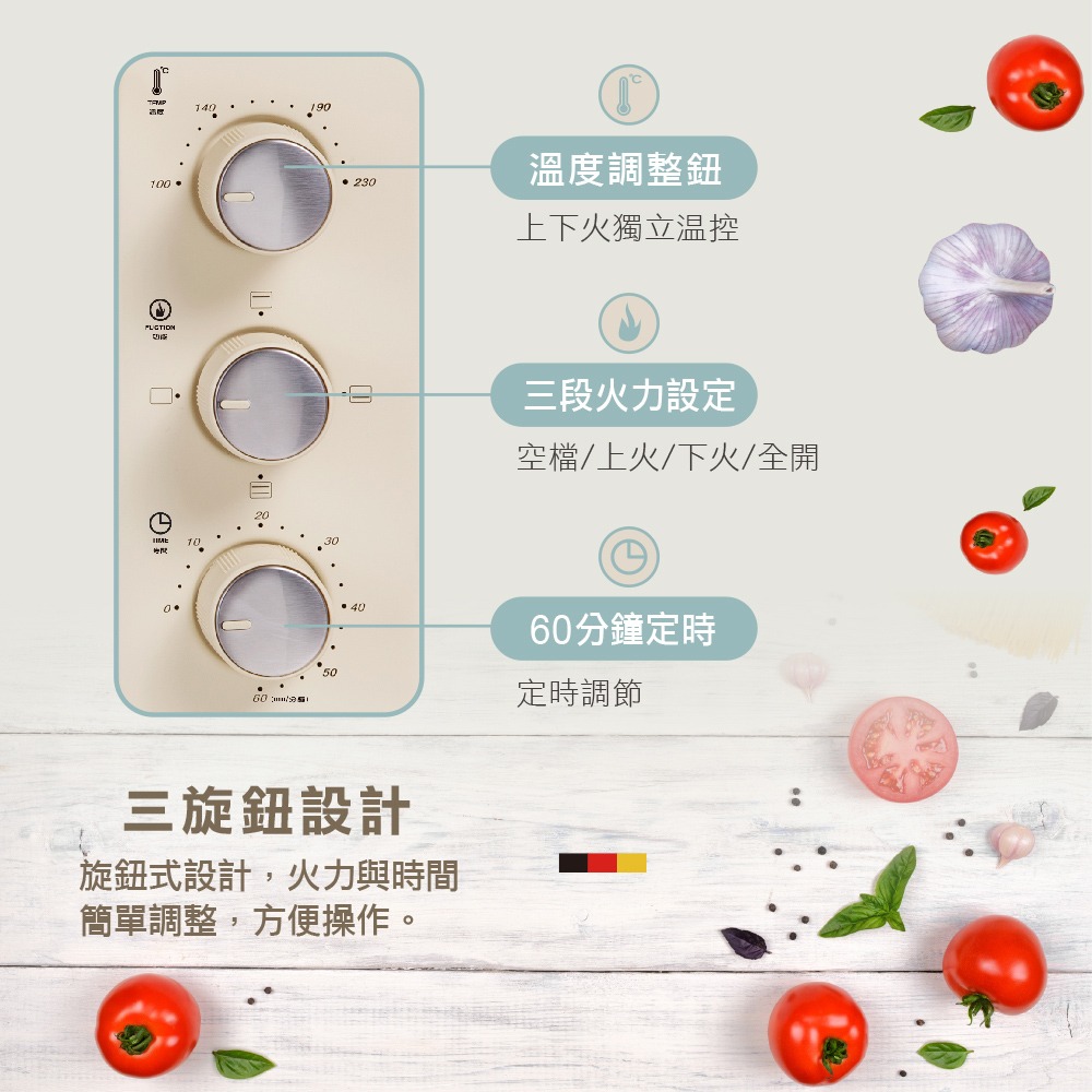 公司貨保固✨【德國SABA 復古電烤箱 (20L) SA-HT01】雙層玻璃門 不鏽鋼 定溫 定時 快速加熱 烤箱-細節圖8