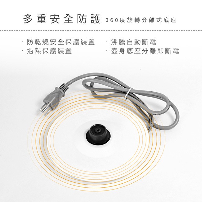 公司貨保固✨【KINYO 雙層亮面快煮壺 1.8公升 KIHP-1166】 304不鏽鋼 高保溫 快速加熱 大口徑-細節圖9