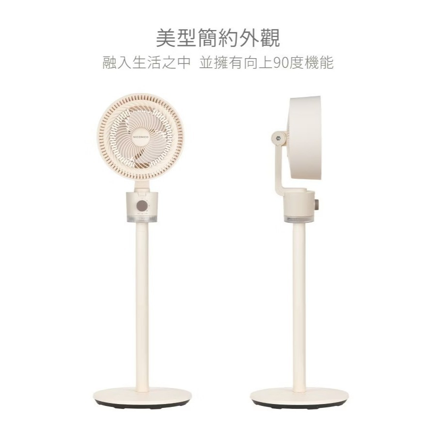 現貨免運公司貨保固✨【NICONICO 美型桌立兩用循環扇 NI-GS2306】高度可調 內建小夜燈 電風扇 桌扇 立扇-細節圖4