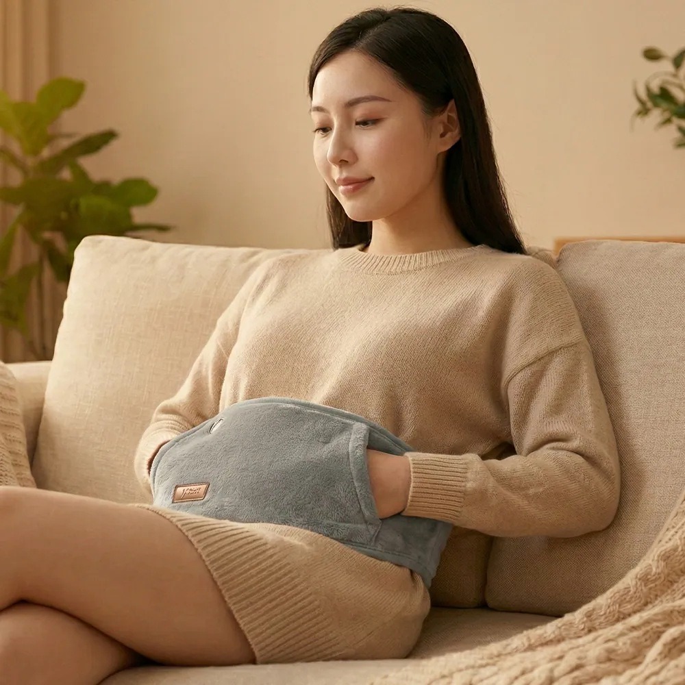 現貨公司貨保固✨【igrass 毛絨加熱腰帶 IGS061】熱敷帶 暖暖包 充電 口袋設計 快速發熱 三檔調溫 天鵝絨-細節圖2