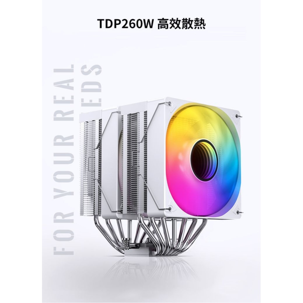 ~協明~ Jonsbo CR-3000 雙塔雙扇CPU散熱器 白色 TDP:260W 3年保-細節圖3