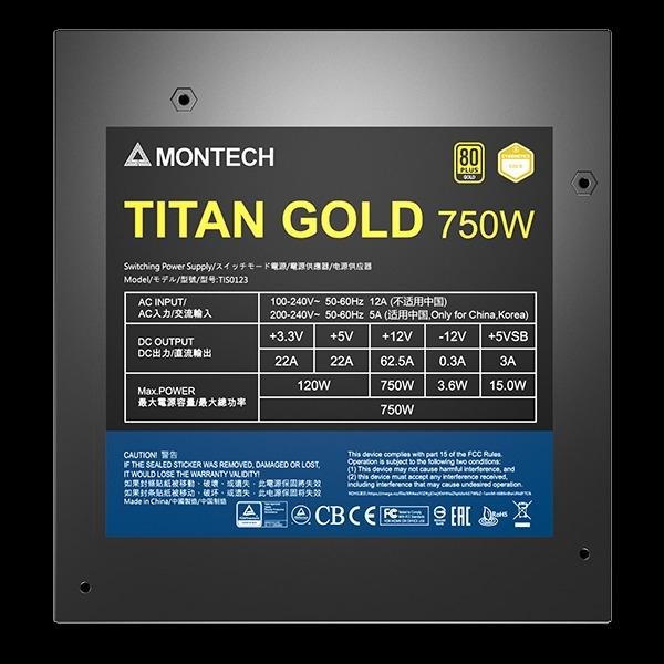 ~協明~ MONTECH 君主 TITAN GOLD 750W 1000W 1200W 金牌 電源供應器 10年保固-細節圖7