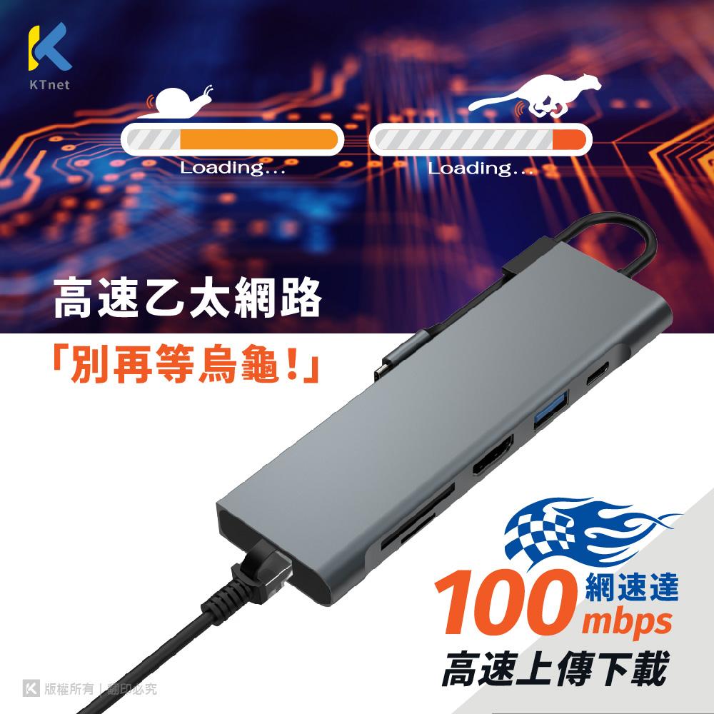 ~協明~ ktnet T701 TypeC 7合1多功擴充集線器 PD100W快速充電-細節圖6