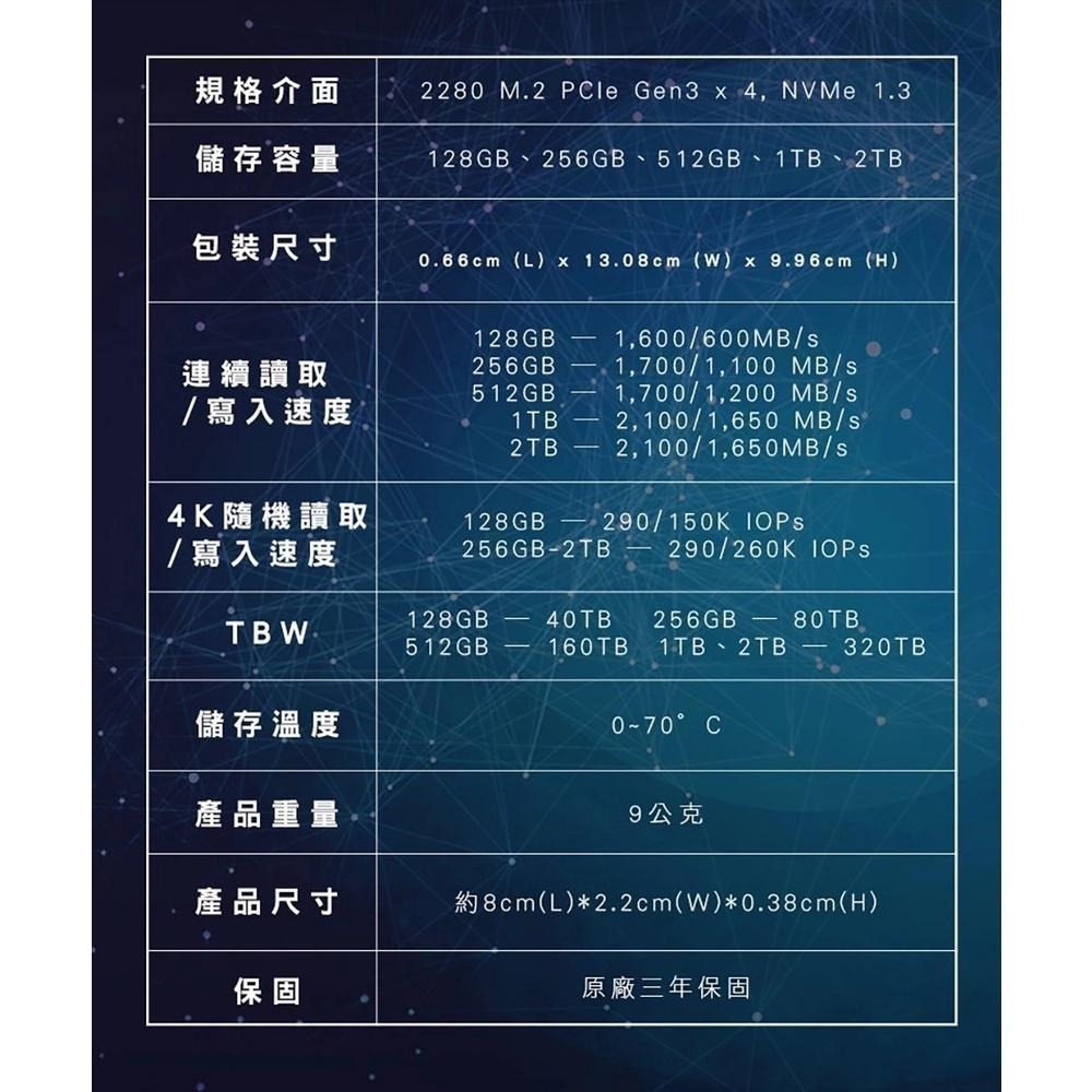 ~協明~ Patriot 美商博帝 P300 M.2 PCIe 256GB 512GB 1TB 2TB SSD固態硬碟-細節圖7