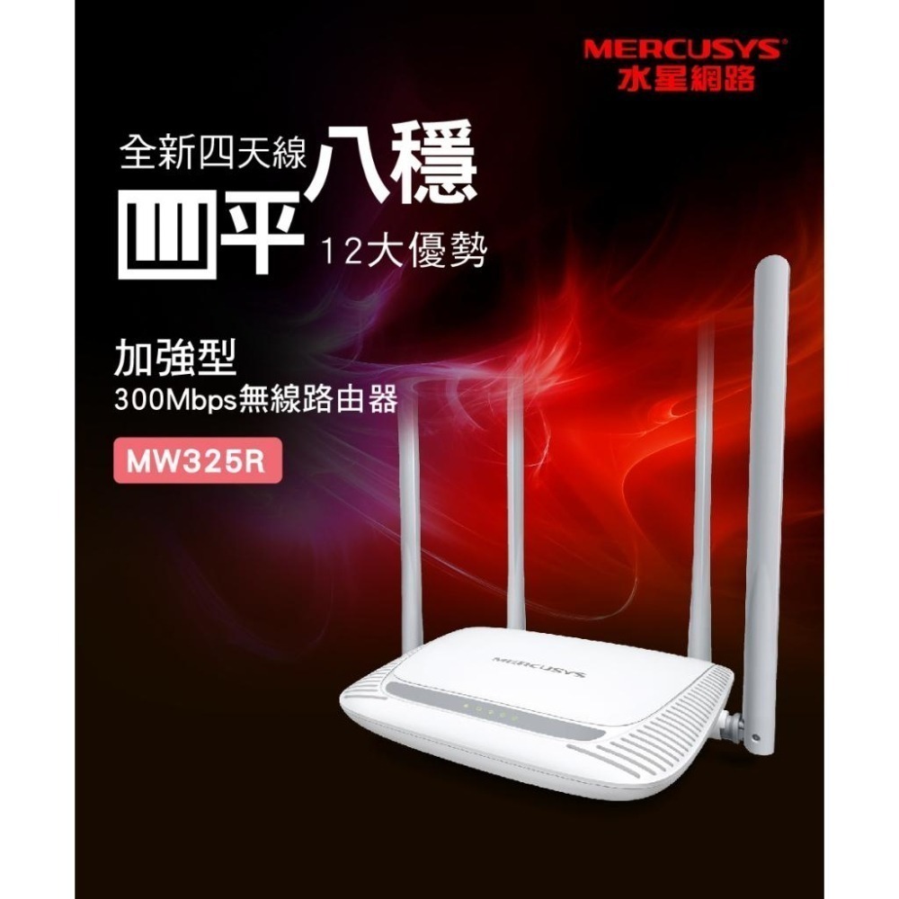 ~協明~ Mercusys水星網路 MW325R 300Mbps 無線網路wifi分享路由器-細節圖3