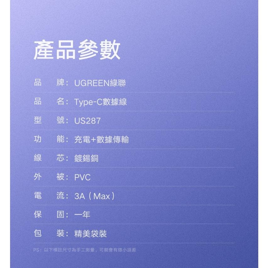 ~協明~ 綠聯 USB-C/Type-C快充傳輸線 升級版 3M 60826-細節圖9
