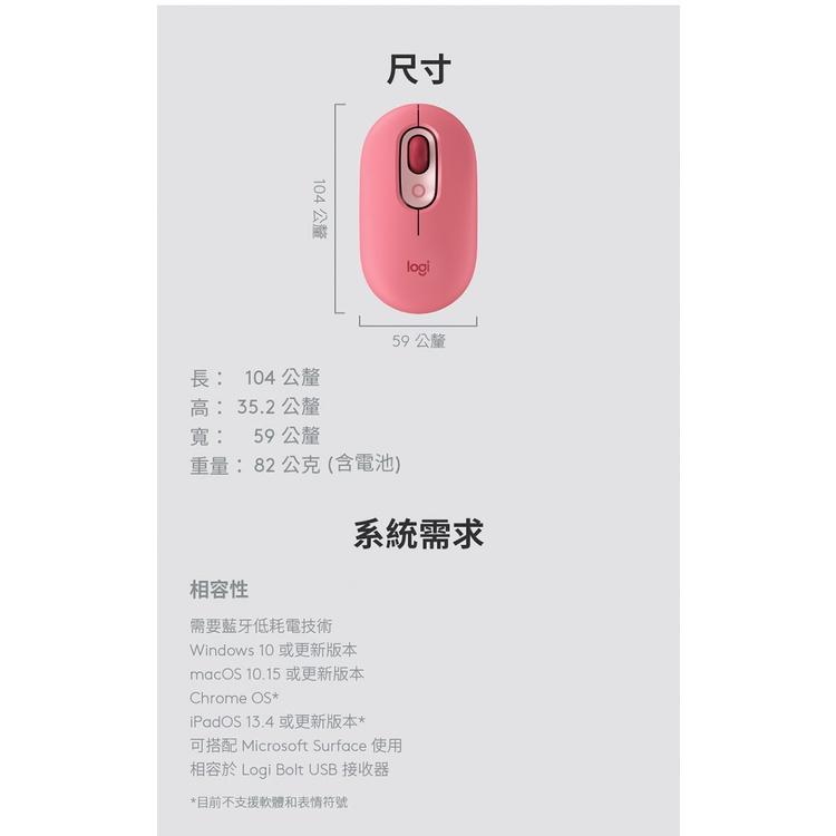 ~協明~ 羅技 POP MOUSE 無線藍牙靜音滑鼠 同時配對3台裝置 精巧可愛 方便隨身攜帶-細節圖7