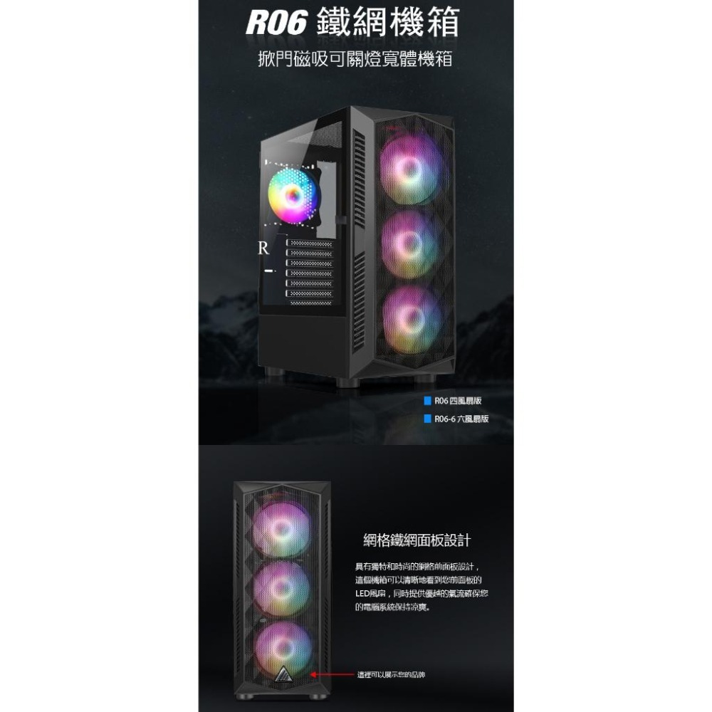 ~協明~ EINAREX埃納爾 R06 掀門玻璃 RGB*4 電競機箱-細節圖4